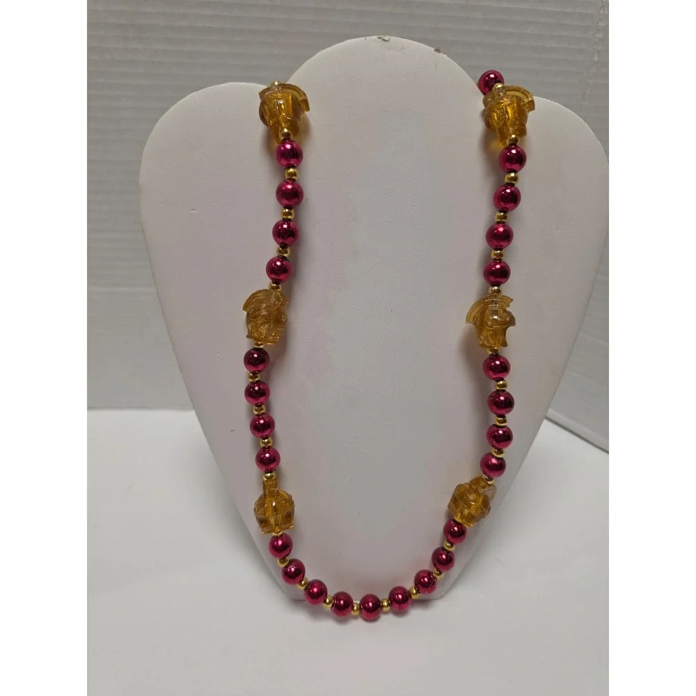 Light up Mardi‎ Gras Spartan beads beaded necklace toss